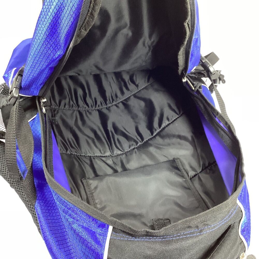 Starter Backpack Zip Multipocket Black Blue Id Tag - image 8